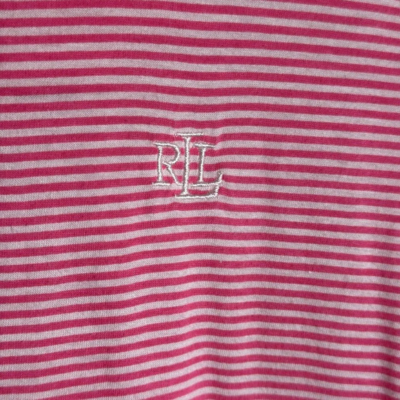 Ralph Lauren Striped Jersey Sleep Shirt Pink White Size Large - Picture 3 of 7